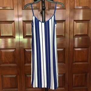 J. Crew Blue and White Striped Beach Coverup